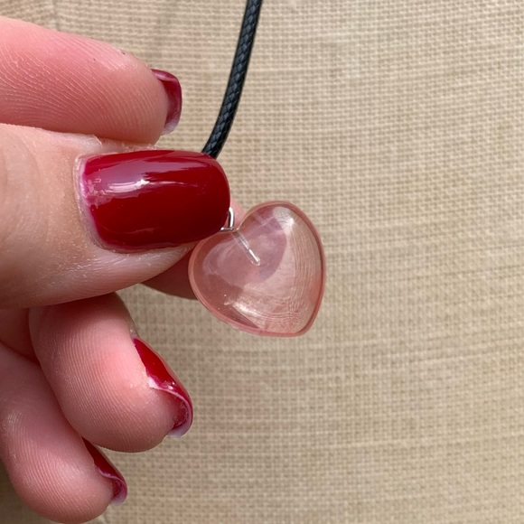 Handmade Genuine Stone/Glass Heart Amulet Necklace - Picture 5 of 12